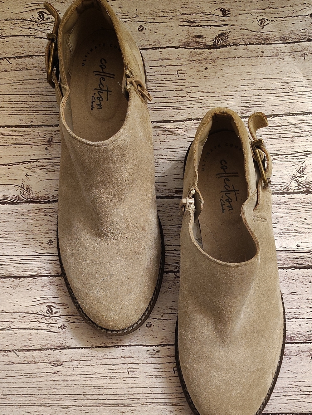 Collection B Women’s Beige Suede Ankle Booties